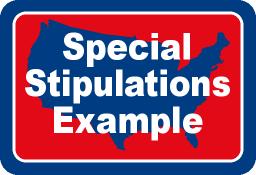 Special Stipulations Example - Owner May Have Similar Language